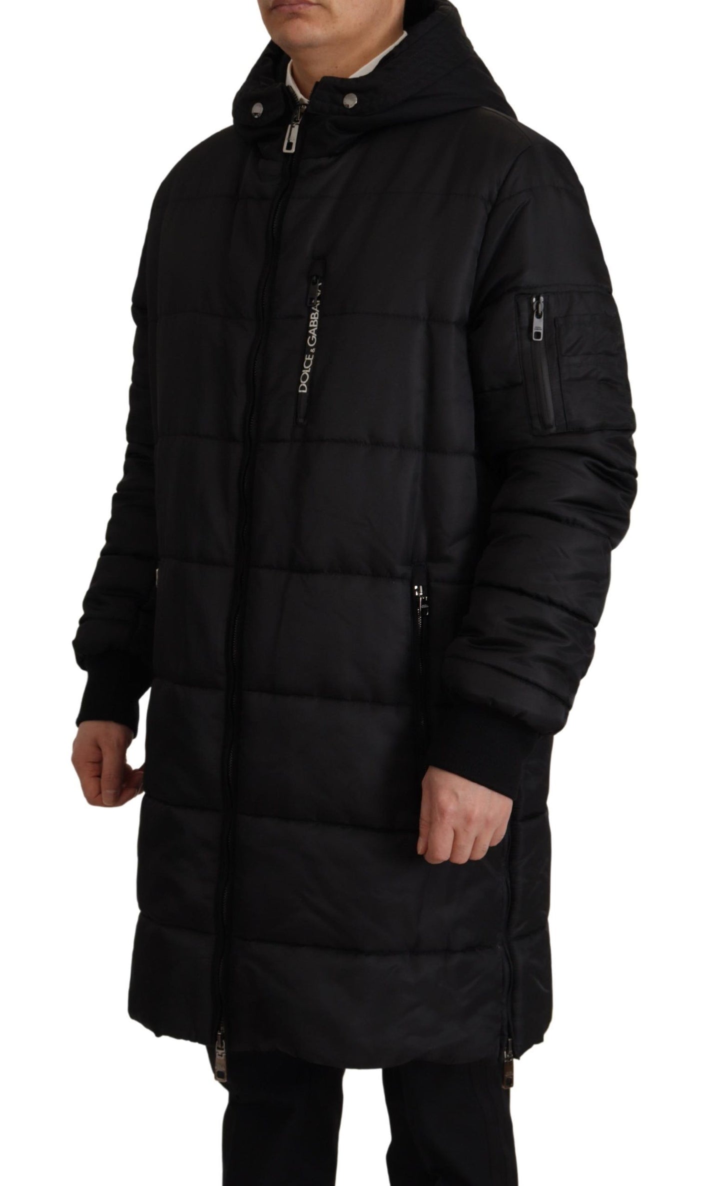 Dolce & Gabbana Elegant Black Hooded Parka Winter Jacket Dolce & Gabbana