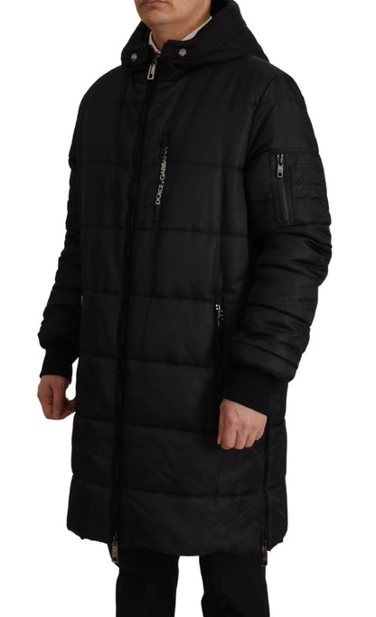 Dolce & Gabbana Elegant Black Hooded Parka Winter Jacket Dolce & Gabbana