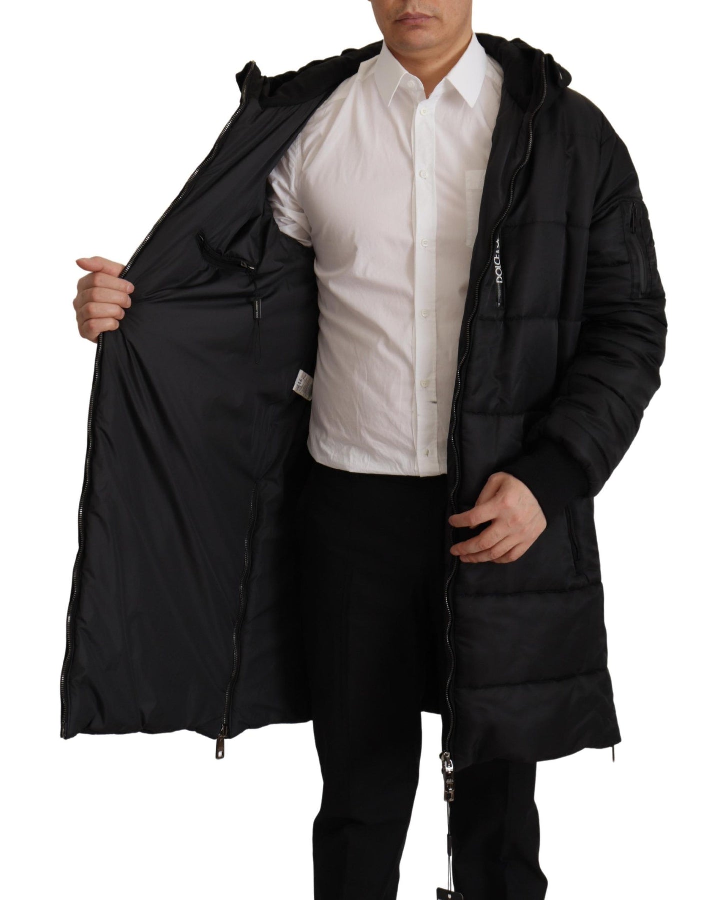 Dolce & Gabbana Elegant Black Hooded Parka Winter Jacket Dolce & Gabbana