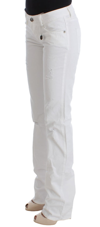 Costume National Chic Slim Fit White Cotton Jeans Costume National