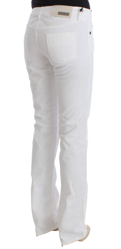 Costume National Chic Slim Fit White Cotton Jeans Costume National