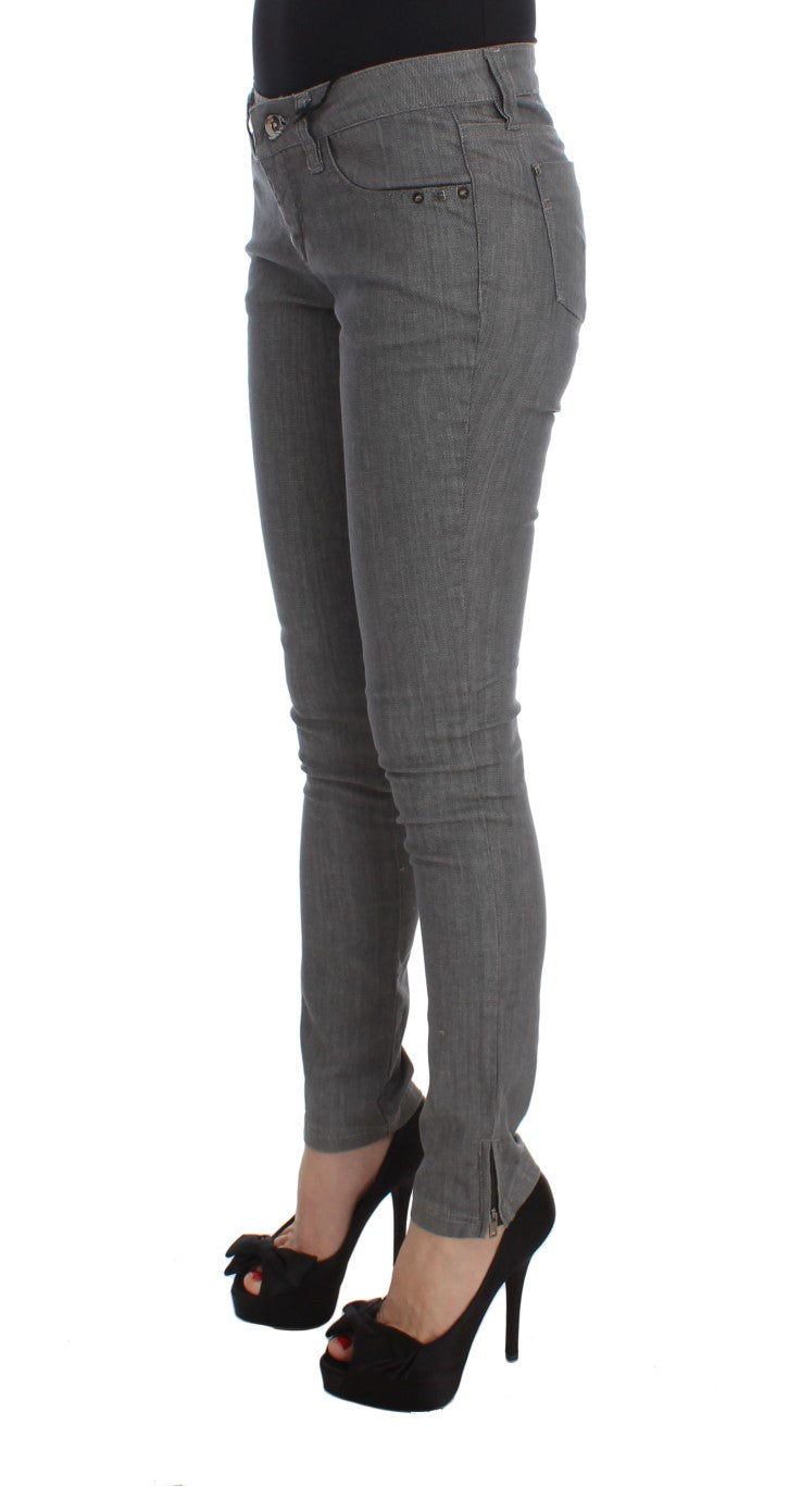 Costume National Chic Gray Slim-Fit Designer Jeans Costume National