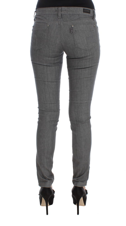 Costume National Chic Gray Slim-Fit Designer Jeans Costume National