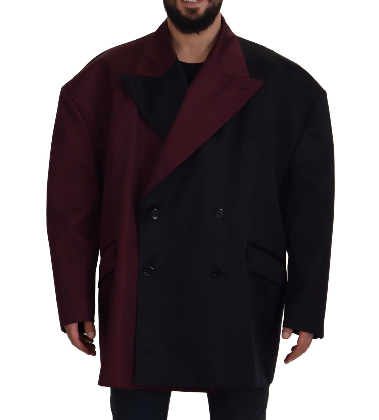 Dolce & Gabbana Elegant Bordeaux Double-Breasted Jacket Dolce & Gabbana