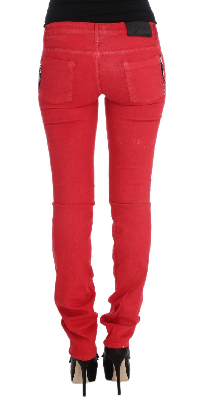 Costume National Chic Red Slim Fit Jeans Costume National