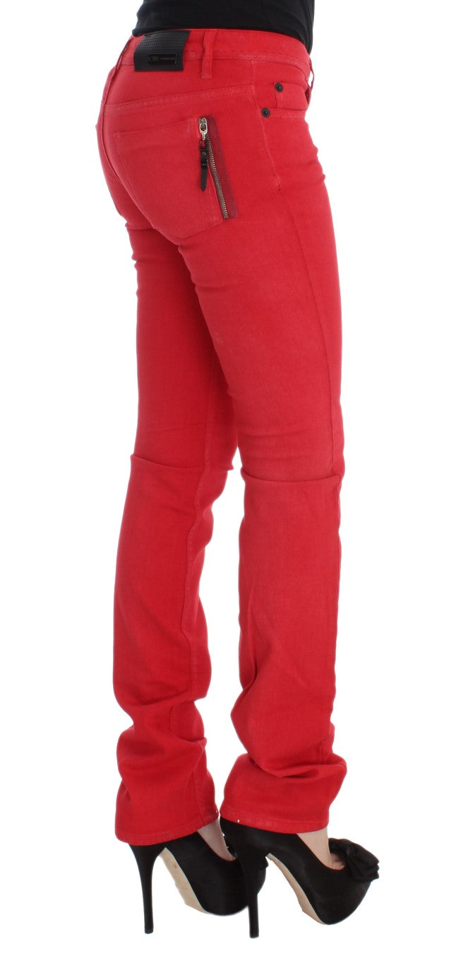 Costume National Chic Red Slim Fit Jeans Costume National