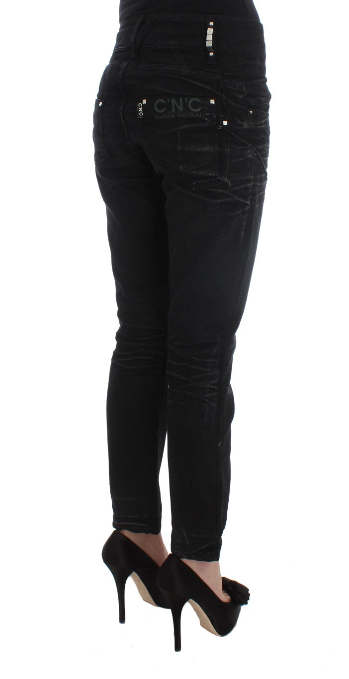 Costume National Elegant Black Slouchy Fit Jeans for Trendsetters Costume National