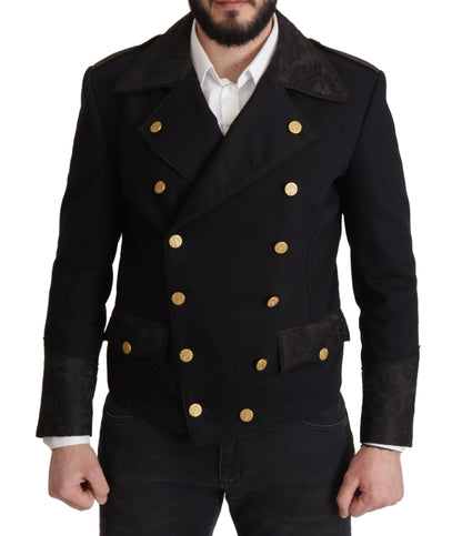 Dolce & Gabbana Elegant Black Double Breasted Jacket Dolce & Gabbana