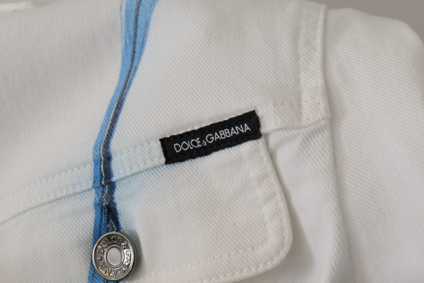 Dolce & Gabbana Multicolor Logo Embroidered Denim Jacket Dolce & Gabbana