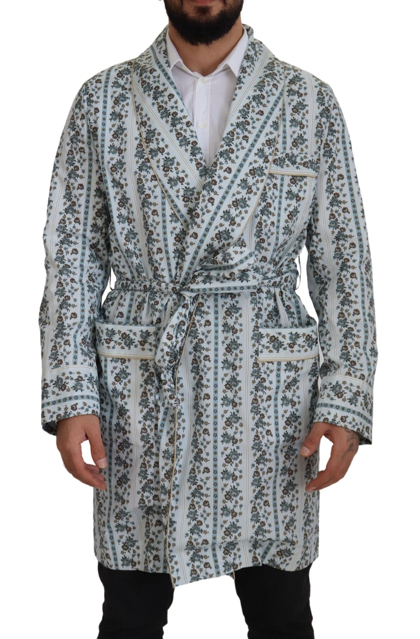 Dolce & Gabbana Elegant Floral Cotton Jacket Robe Dolce & Gabbana