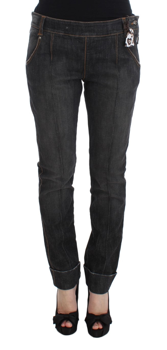 Ermanno Scervino Chic Slim Fit Gray Wash Jeans Ermanno Scervino