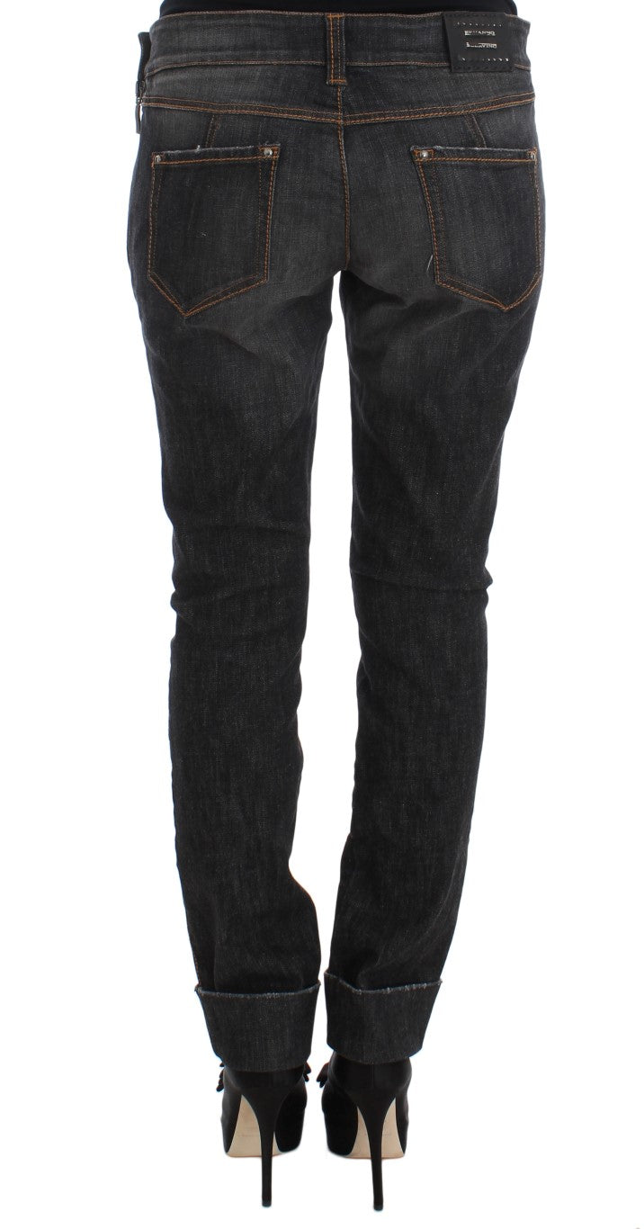 Ermanno Scervino Chic Slim Fit Gray Wash Jeans Ermanno Scervino