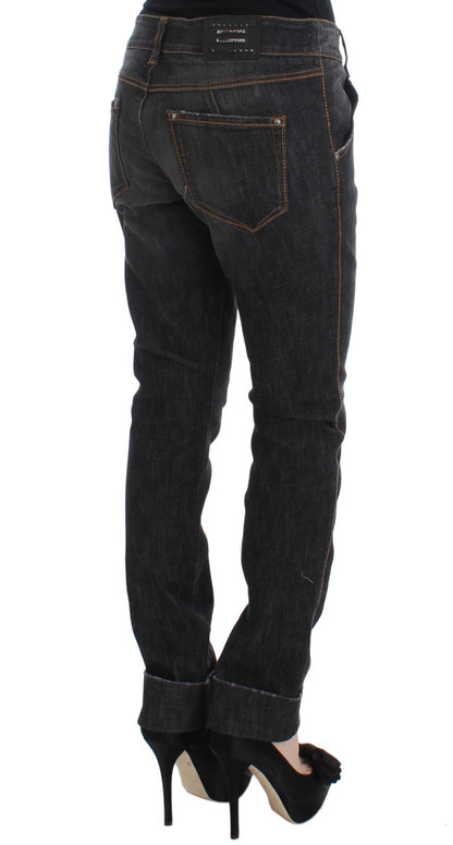 Ermanno Scervino Chic Slim Fit Gray Wash Jeans Ermanno Scervino