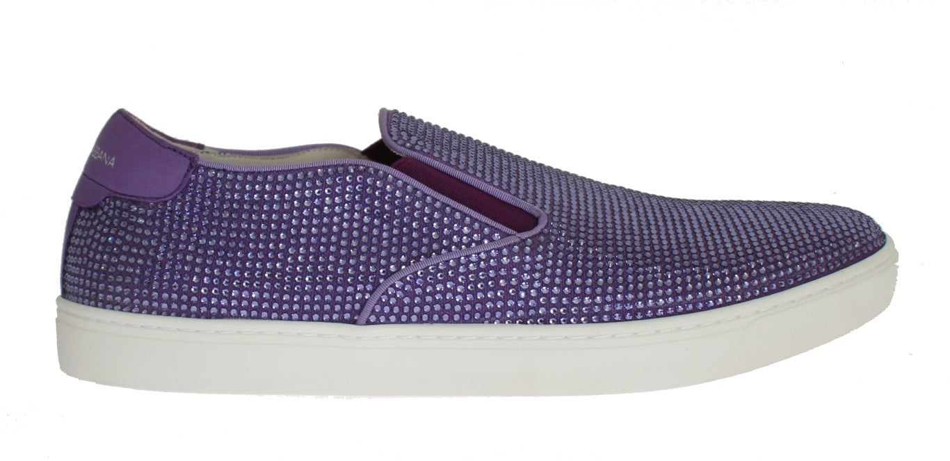 Dolce & Gabbana Elegant Purple Strass Fashion Sneakers Dolce & Gabbana