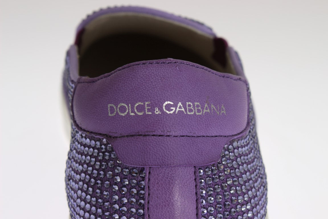 Dolce & Gabbana Elegant Purple Strass Fashion Sneakers Dolce & Gabbana