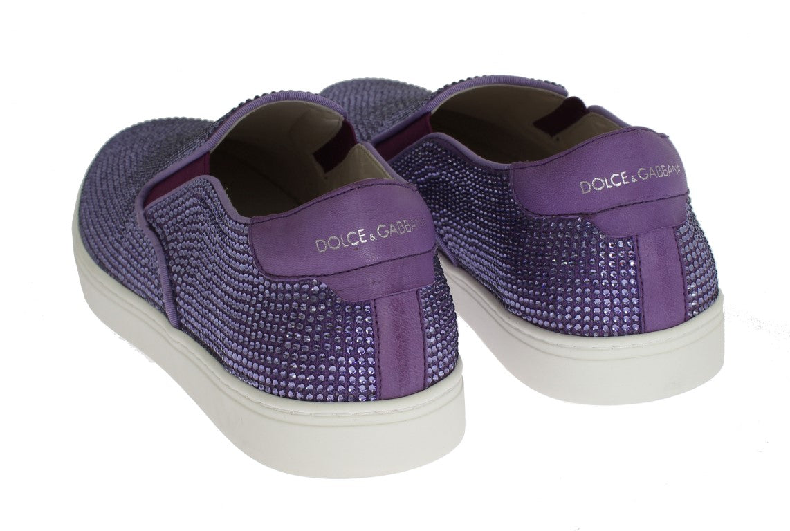 Dolce & Gabbana Elegant Purple Strass Fashion Sneakers Dolce & Gabbana