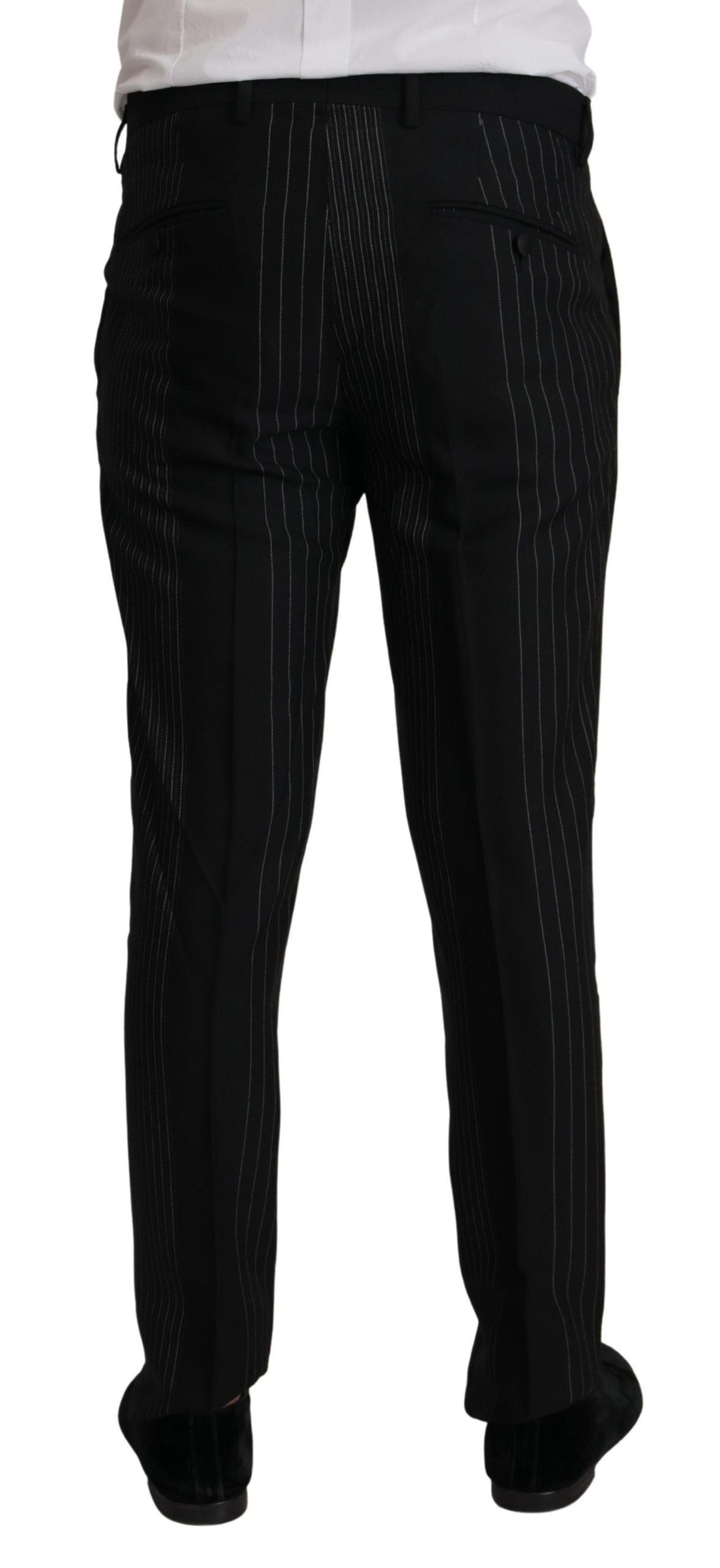 Dolce & Gabbana Elegant Black Striped Slim Fit Two-Piece Suit Dolce & Gabbana