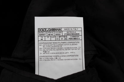 Dolce & Gabbana Elegant Slim Fit Black Silk-Blend Blazer Dolce & Gabbana