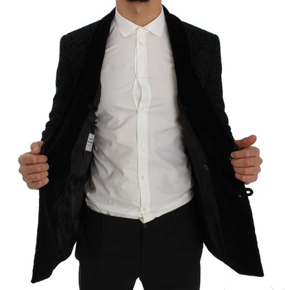 Dolce & Gabbana Elegant Slim Fit Black Silk-Blend Blazer Dolce & Gabbana