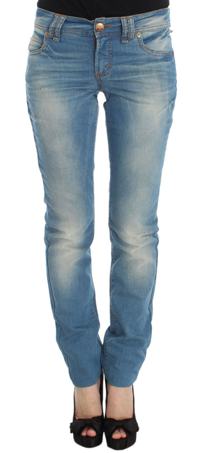 John Galliano Sleek Blue Slim Fit Designer Jeans John Galliano