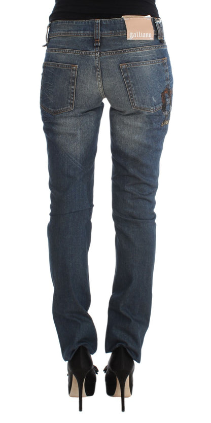 John Galliano Chic Slim Fit Blue Jeans John Galliano