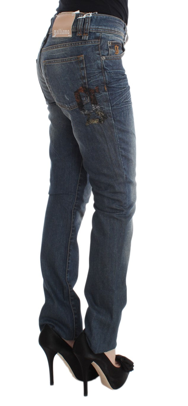 John Galliano Chic Slim Fit Blue Jeans John Galliano