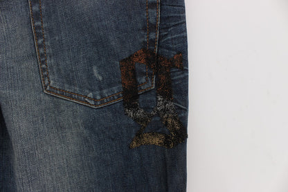 John Galliano Chic Slim Fit Blue Jeans John Galliano