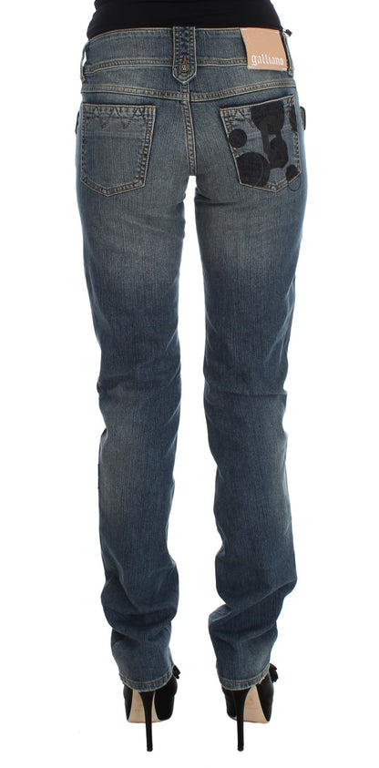 John Galliano Chic Slim Fit Bootcut Jeans in Blue Wash John Galliano