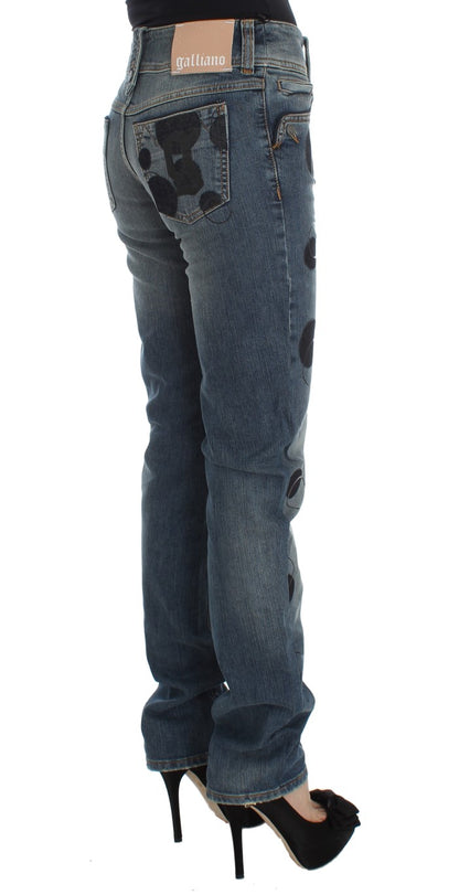 John Galliano Chic Slim Fit Bootcut Jeans in Blue Wash John Galliano