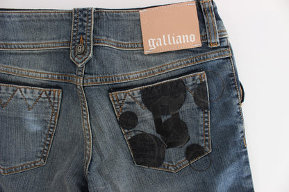 John Galliano Chic Slim Fit Bootcut Jeans in Blue Wash John Galliano