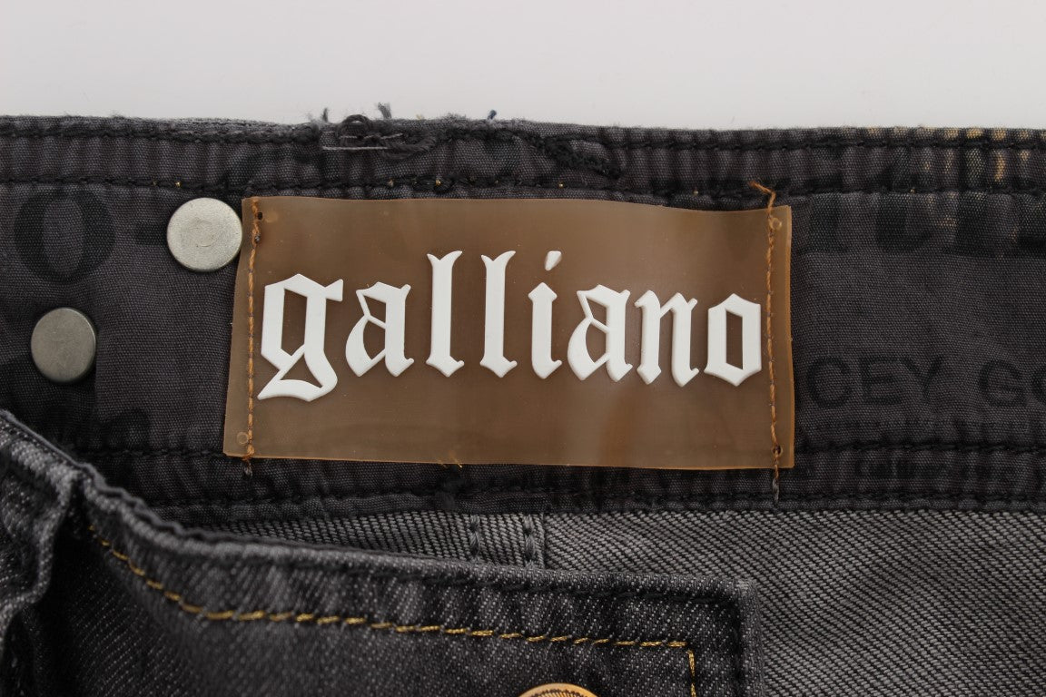 John Galliano Elegant Slim Fit Gray Wash Jeans John Galliano