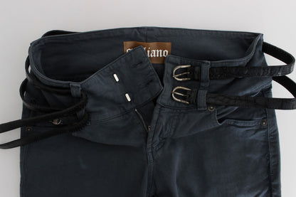 John Galliano Sleek Slim Fit Italian Jeans in Chic Blue John Galliano