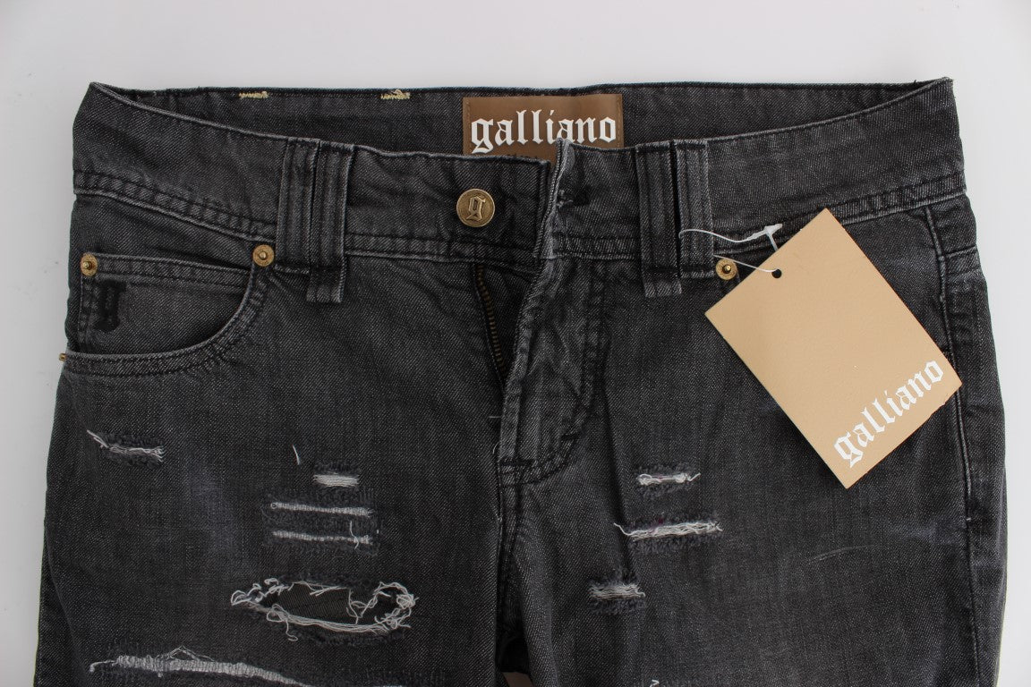 John Galliano Chic Gray Wash Straight Fit Jeans John Galliano