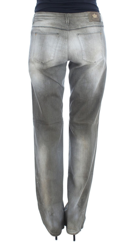 Ermanno Scervino Chic Gray Wash Boyfriend Jeans Ermanno Scervino