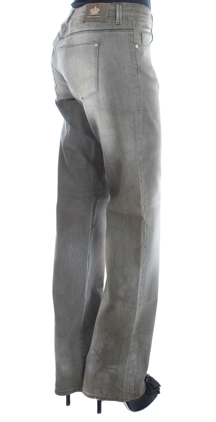 Ermanno Scervino Chic Gray Wash Boyfriend Jeans Ermanno Scervino