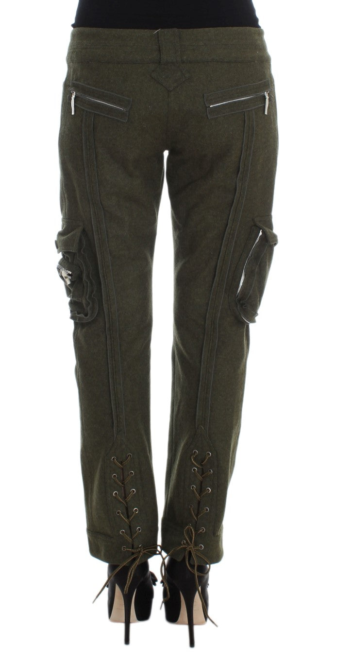 Ermanno Scervino Chic Green Cargo Pants for Effortless Style Ermanno Scervino