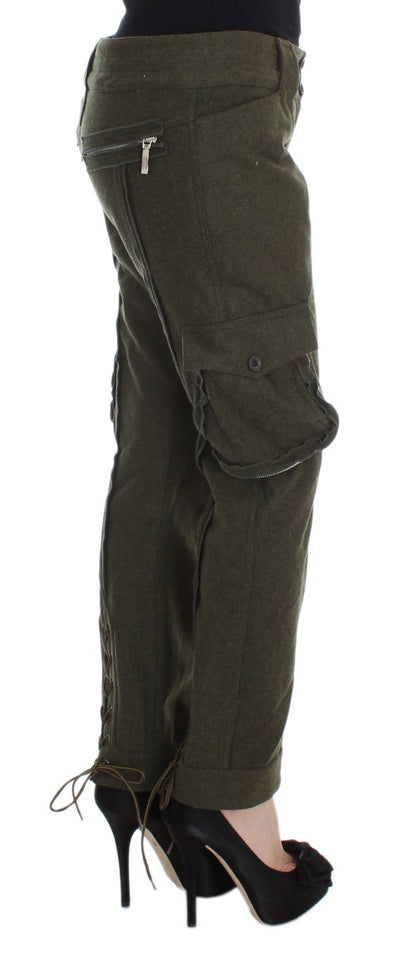 Ermanno Scervino Chic Green Cargo Pants for Effortless Style Ermanno Scervino