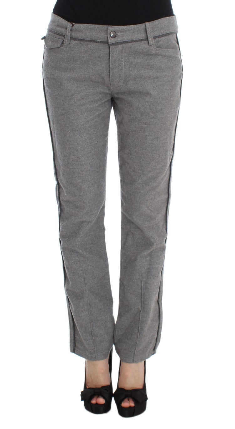 Ermanno Scervino Chic Gray Casual Cotton Pants Ermanno Scervino