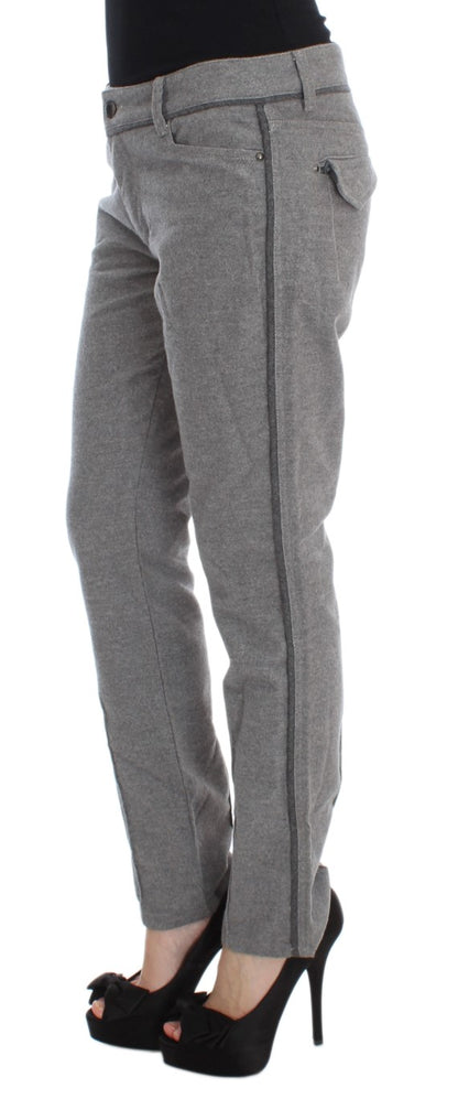 Ermanno Scervino Chic Gray Casual Cotton Pants Ermanno Scervino