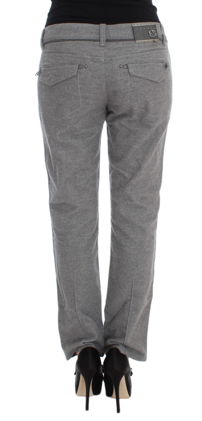 Ermanno Scervino Chic Gray Casual Cotton Pants Ermanno Scervino