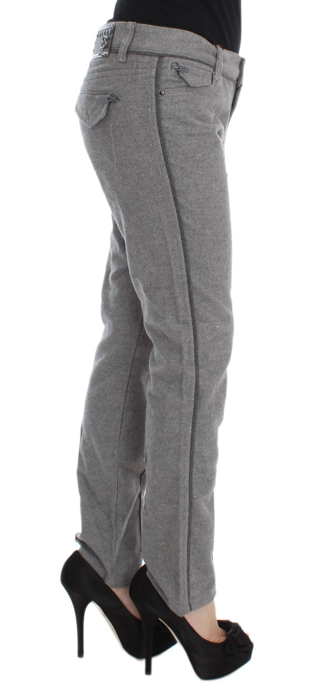 Ermanno Scervino Chic Gray Casual Cotton Pants Ermanno Scervino