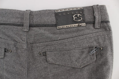 Ermanno Scervino Chic Gray Casual Cotton Pants Ermanno Scervino