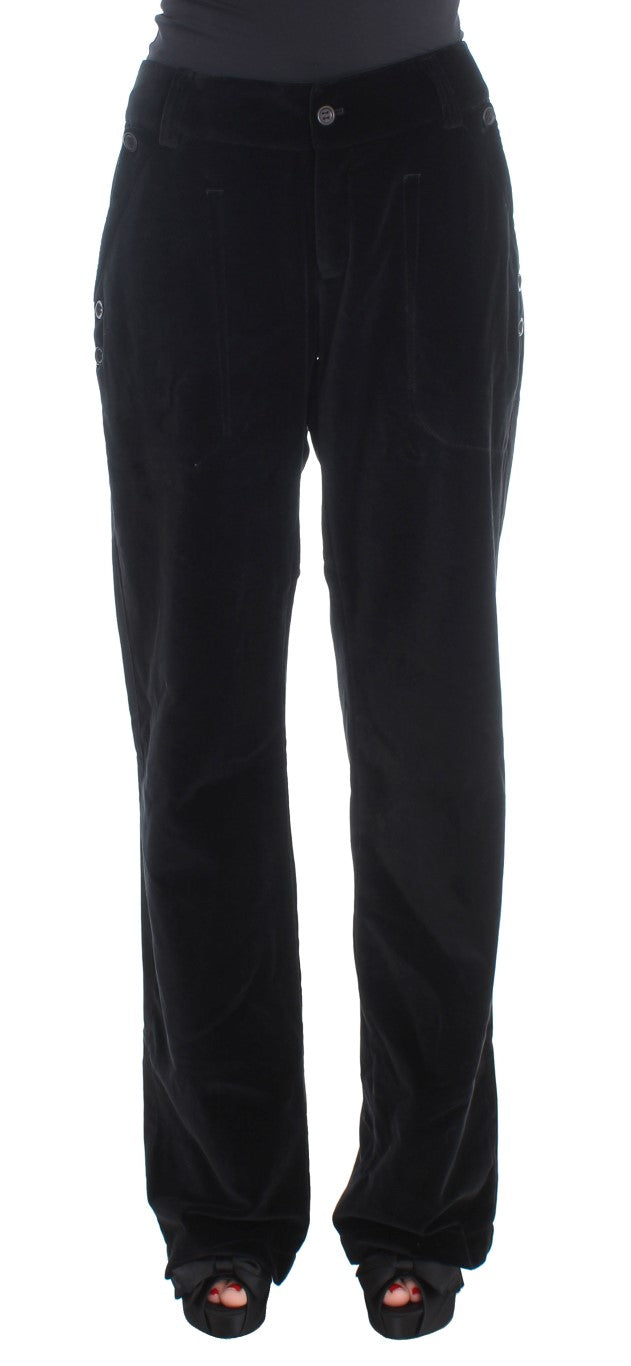 Ermanno Scervino Chic Black Straight Fit Cotton Jeans Ermanno Scervino