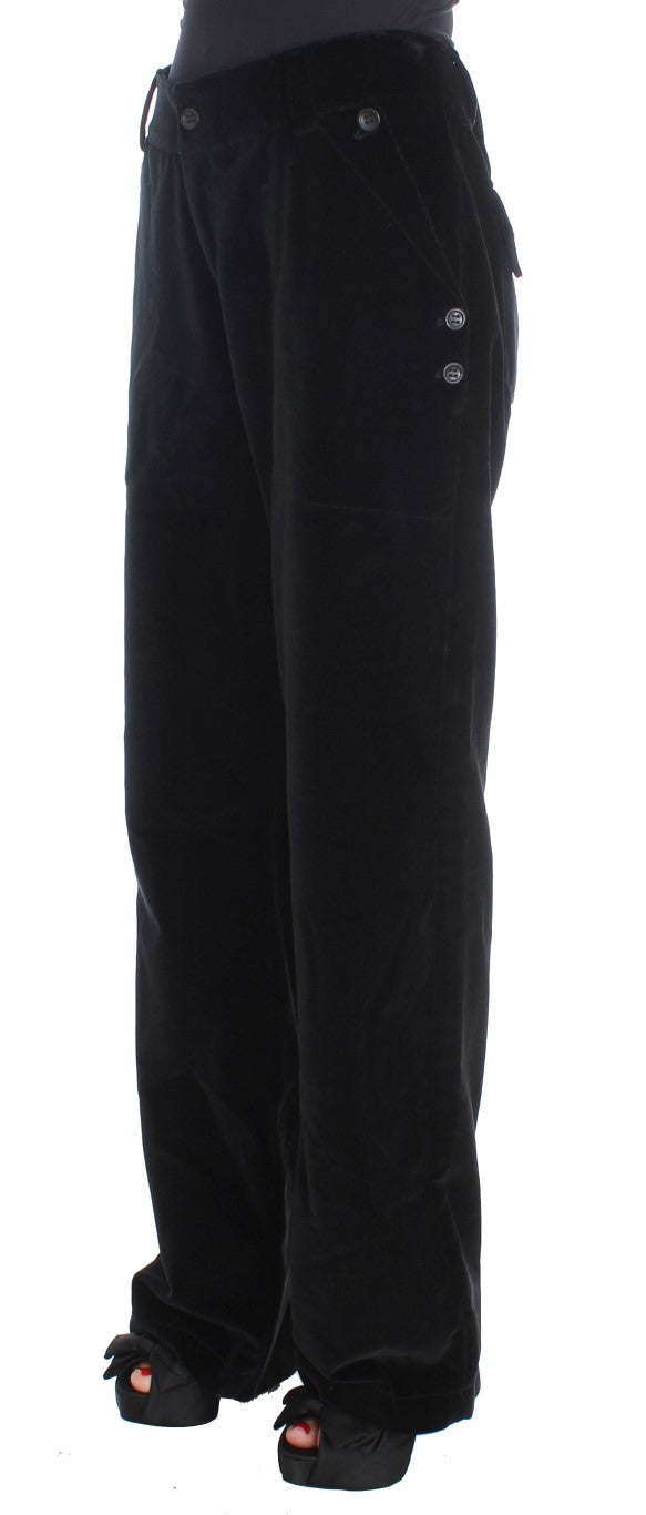 Ermanno Scervino Chic Black Straight Fit Cotton Jeans Ermanno Scervino