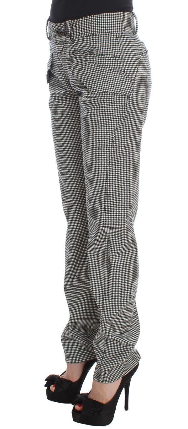 Ermanno Scervino Chic Checkered Black & White Regular Fit Pants Ermanno Scervino