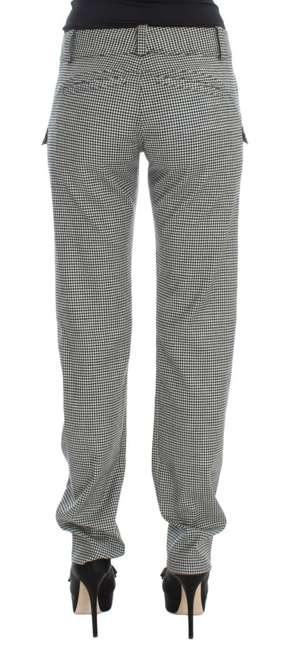 Ermanno Scervino Chic Checkered Black & White Regular Fit Pants Ermanno Scervino