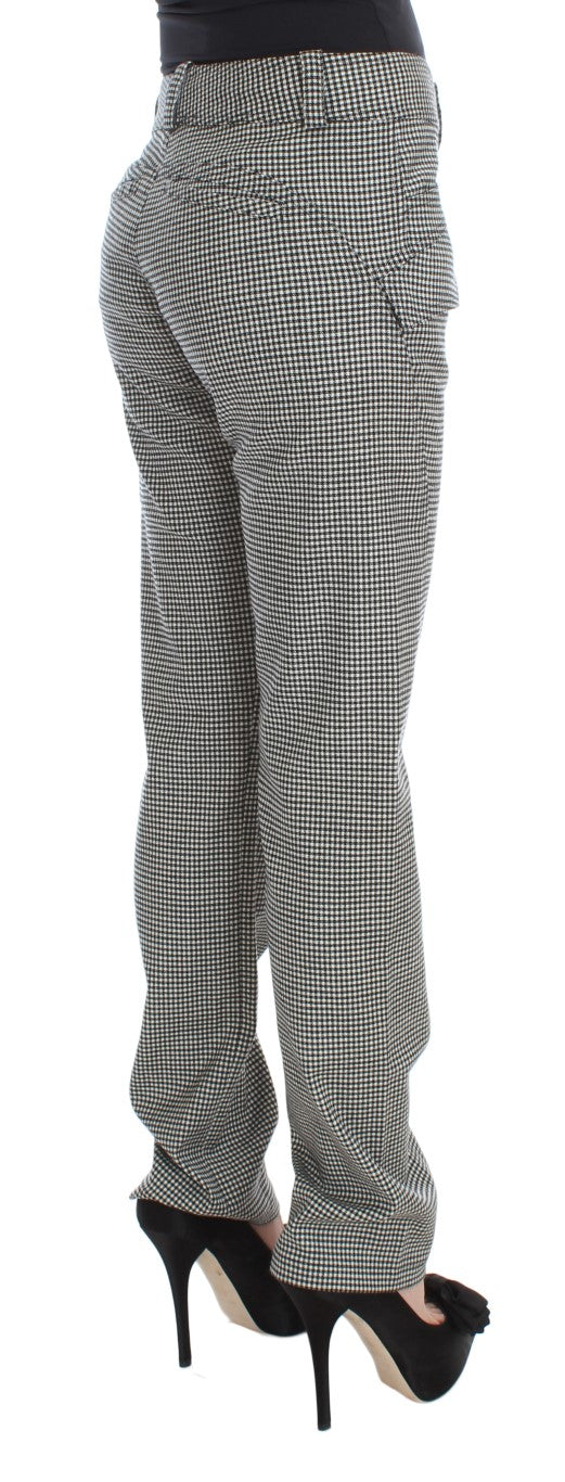 Ermanno Scervino Chic Checkered Black & White Regular Fit Pants Ermanno Scervino