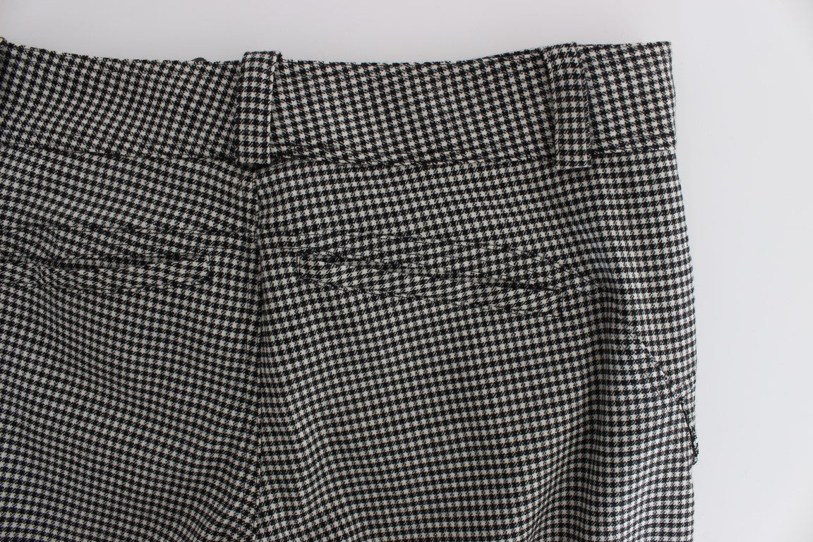 Ermanno Scervino Chic Checkered Black & White Regular Fit Pants Ermanno Scervino