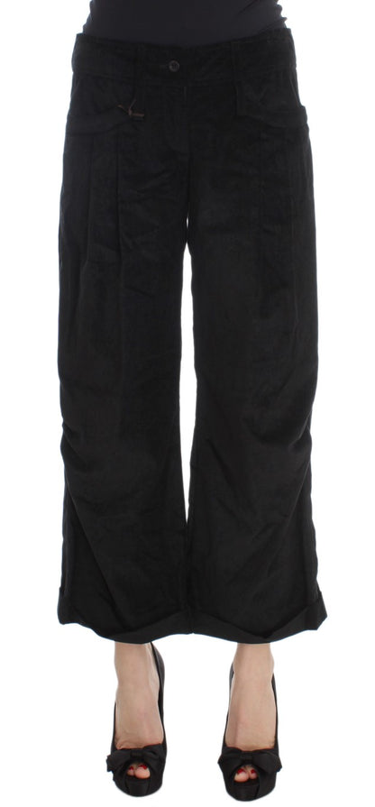 Ermanno Scervino Chic Black Wide Leg Cotton Jeans Ermanno Scervino