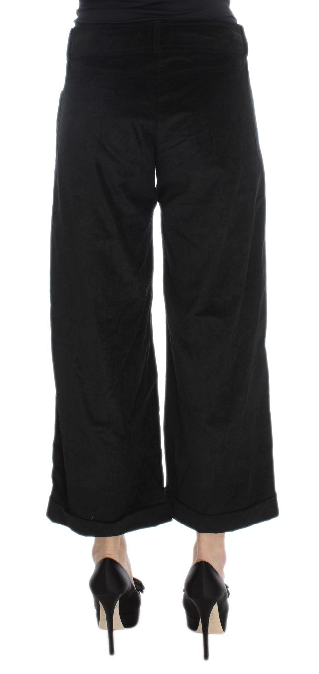 Ermanno Scervino Chic Black Wide Leg Cotton Jeans Ermanno Scervino